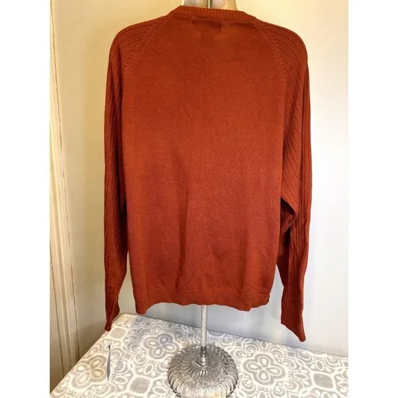 Guy Risoldi 100% Pure Italian Merino Wool Men's Sweater, Size M, Orange, NWT - Picture 6 of 15